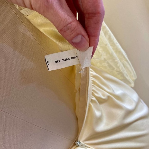 70s Yellow Maxi Dress with Lace - Picture 10 of 15